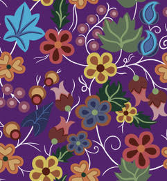 Native_Floral_by_Shannon_Gustafson SG-0001-Purple Indigenous fabrics by Itex Designs