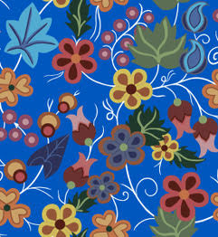Native_Floral_by_Shannon_Gustafson SG-0001-Royal Indigenous fabrics by Itex Designs