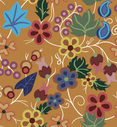 Native_Floral_by_Shannon_Gustafson SG-0001-Tan Indigenous fabrics by Itex Designs
