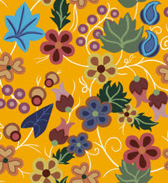 Native_Floral_by_Shannon_Gustafson SG-0001-Yellow Indigenous fabrics by Itex Designs