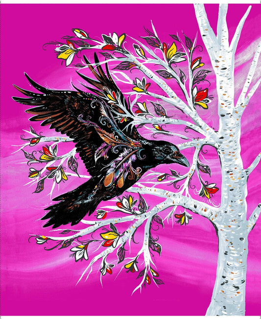 Raven_Tree_by_Carla_Joseph CAJ-0001MP-Pink Indigenous fabrics by Itex Designs