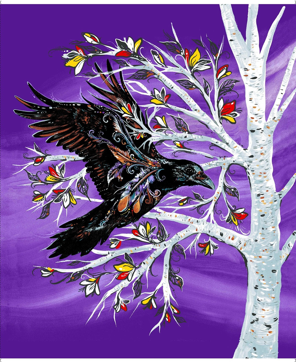 Raven_Tree_by_Carla_Joseph CAJ-0001MP-Purple Indigenous fabrics by Itex Designs