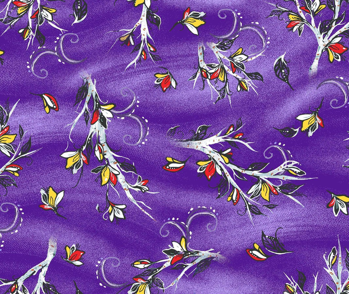 Raven_Tree_by_Carla_Joseph CAJ-0003M-Purple Indigenous fabrics by Itex Designs