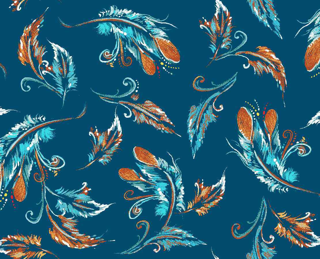 Raven_Tree_by_Carla_Joseph CAJ-0004M-Teal Indigenous fabrics by Itex Designs