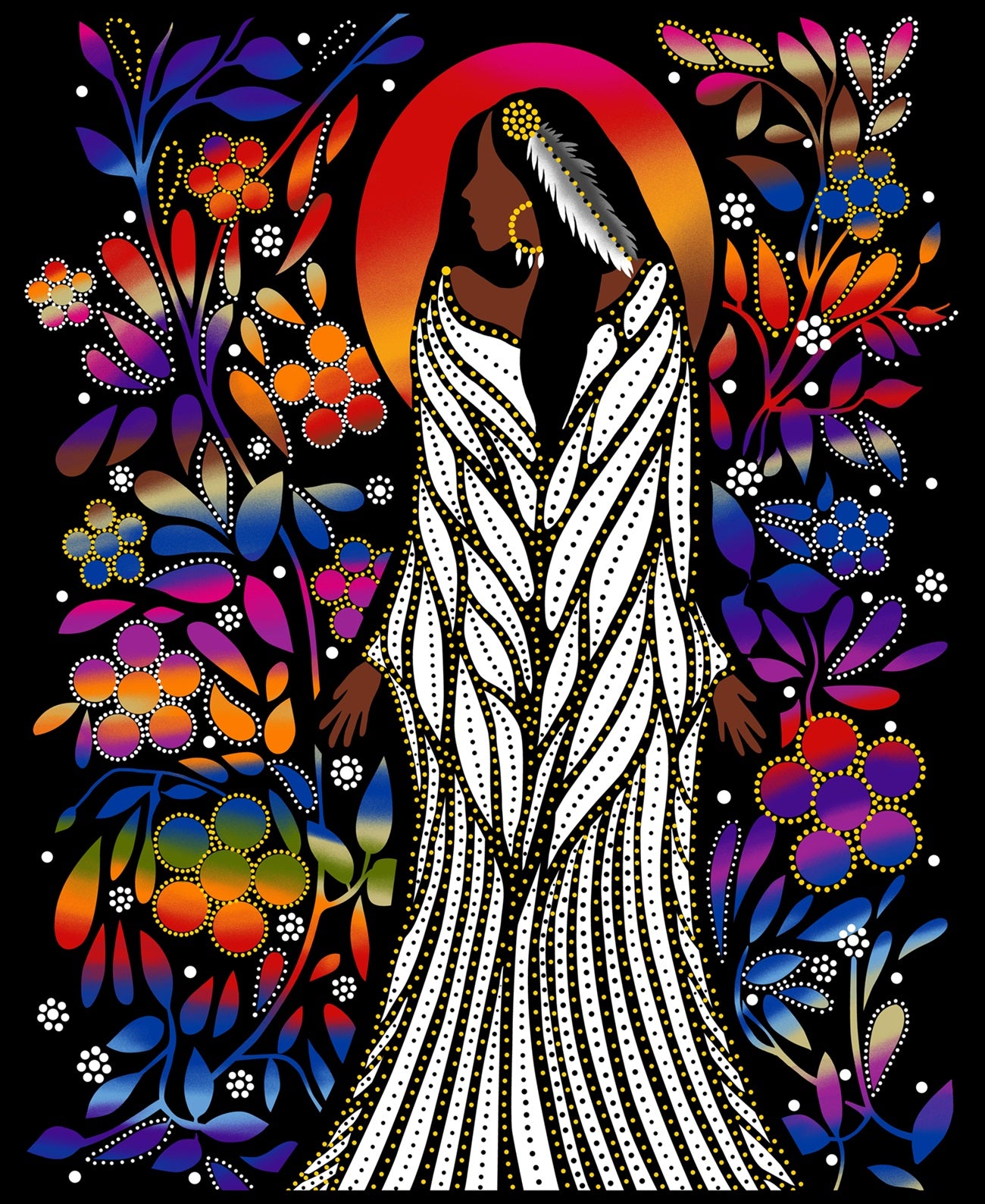 Sacred_Place_by_Betty_Albert BA-0008P-Panel Indigenous fabrics by Itex Designs