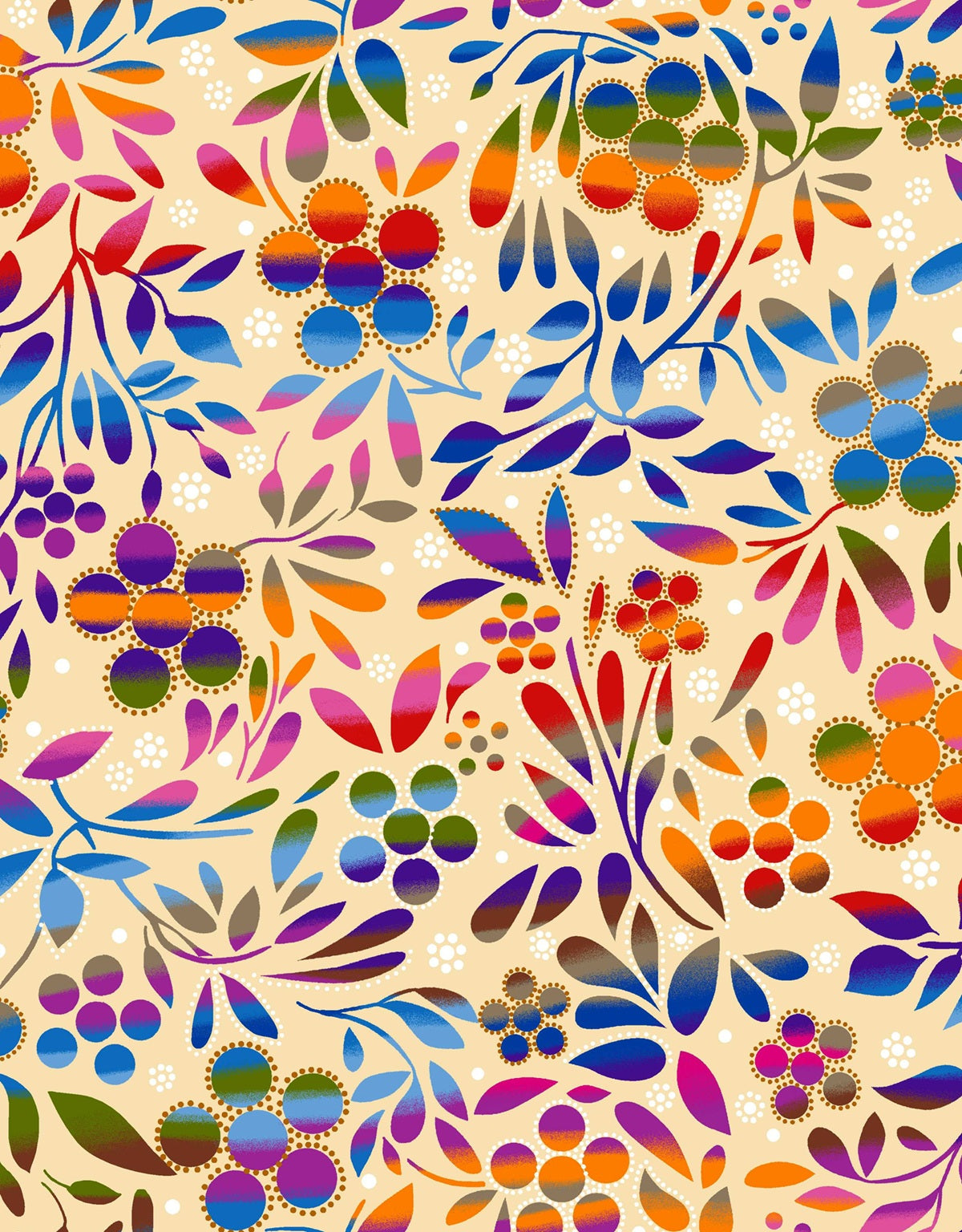 Sacred_Place_by_Betty_Albert BA-0009-Cream Indigenous fabrics by Itex Designs