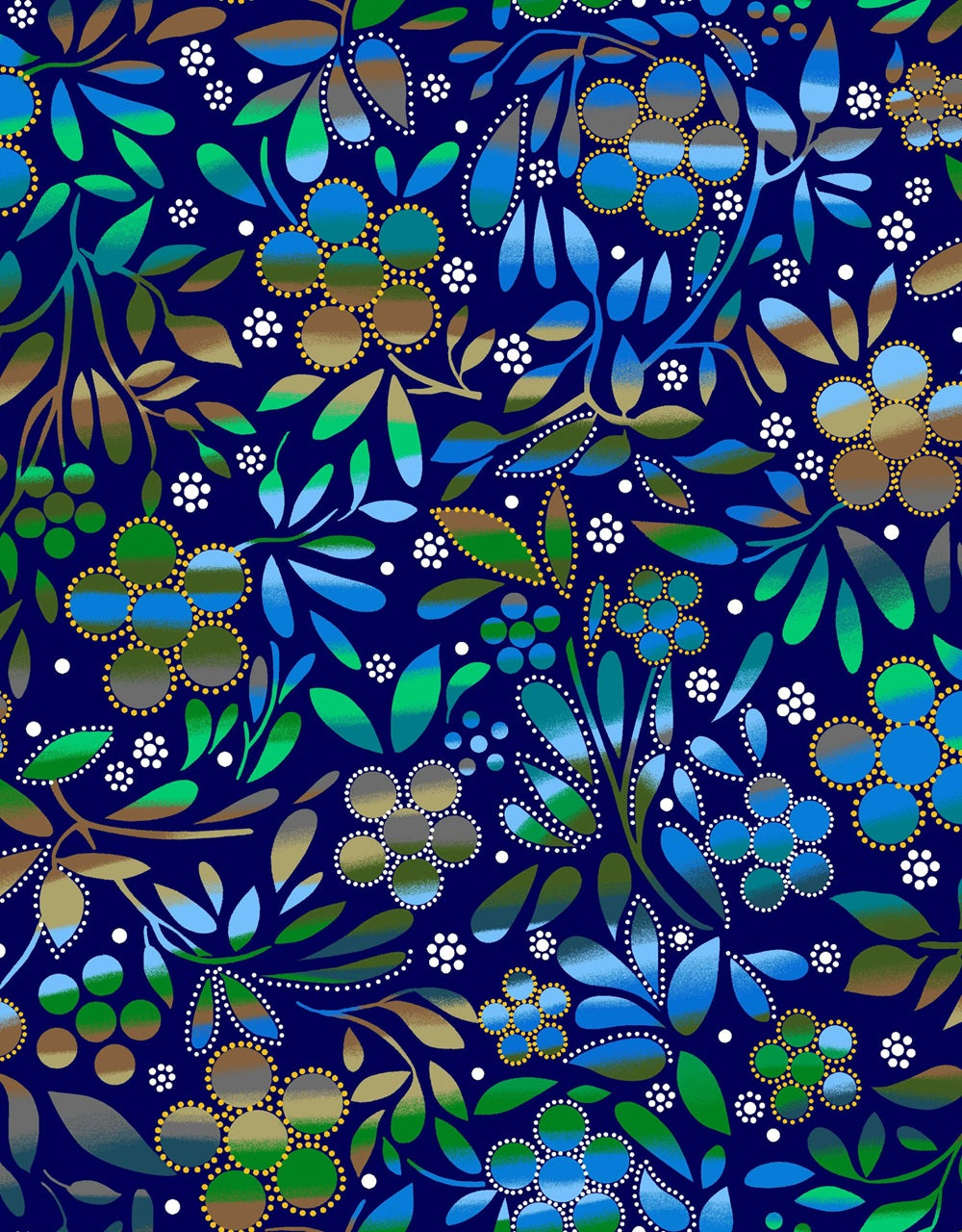 Sacred_Place_by_Betty_Albert BA-0009-Navy Indigenous fabrics by Itex Designs