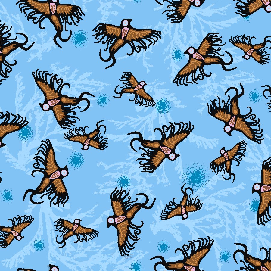 Supporting_Each_Other__by__C.J._Houle CJH-0008-Blue Indigenous fabrics by Itex Designs