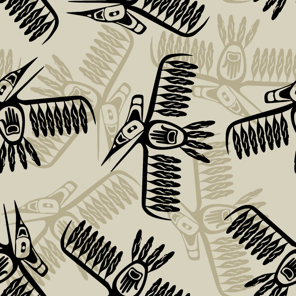 Thunderbirds_by_Linda_Lavallee CNC0003-Cream Indigenous fabrics by Itex Designs