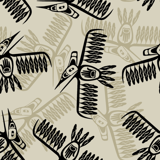 Thunderbirds_by_Linda_Lavallee CNC0003-Cream Indigenous fabrics by Itex Designs