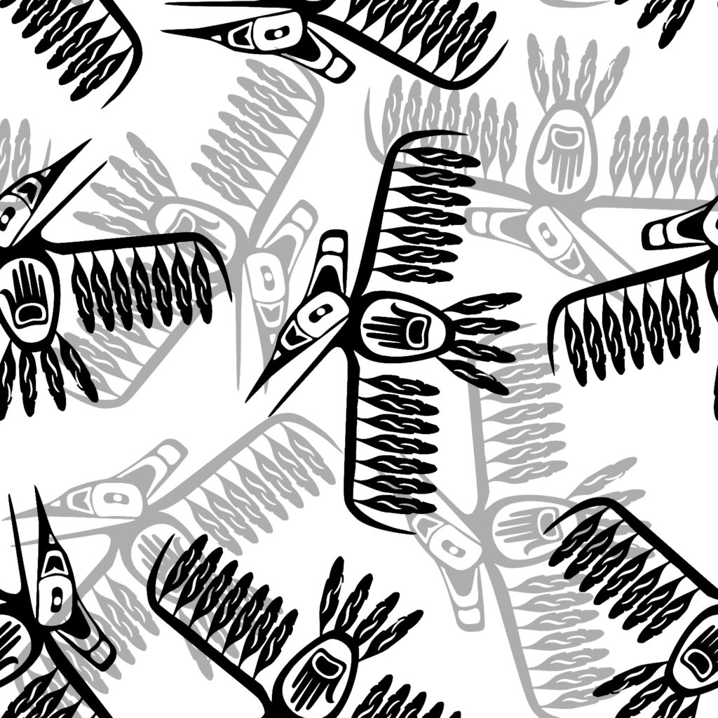 Thunderbirds_by_Linda_Lavallee CNC0003-White Indigenous fabrics by Itex Designs