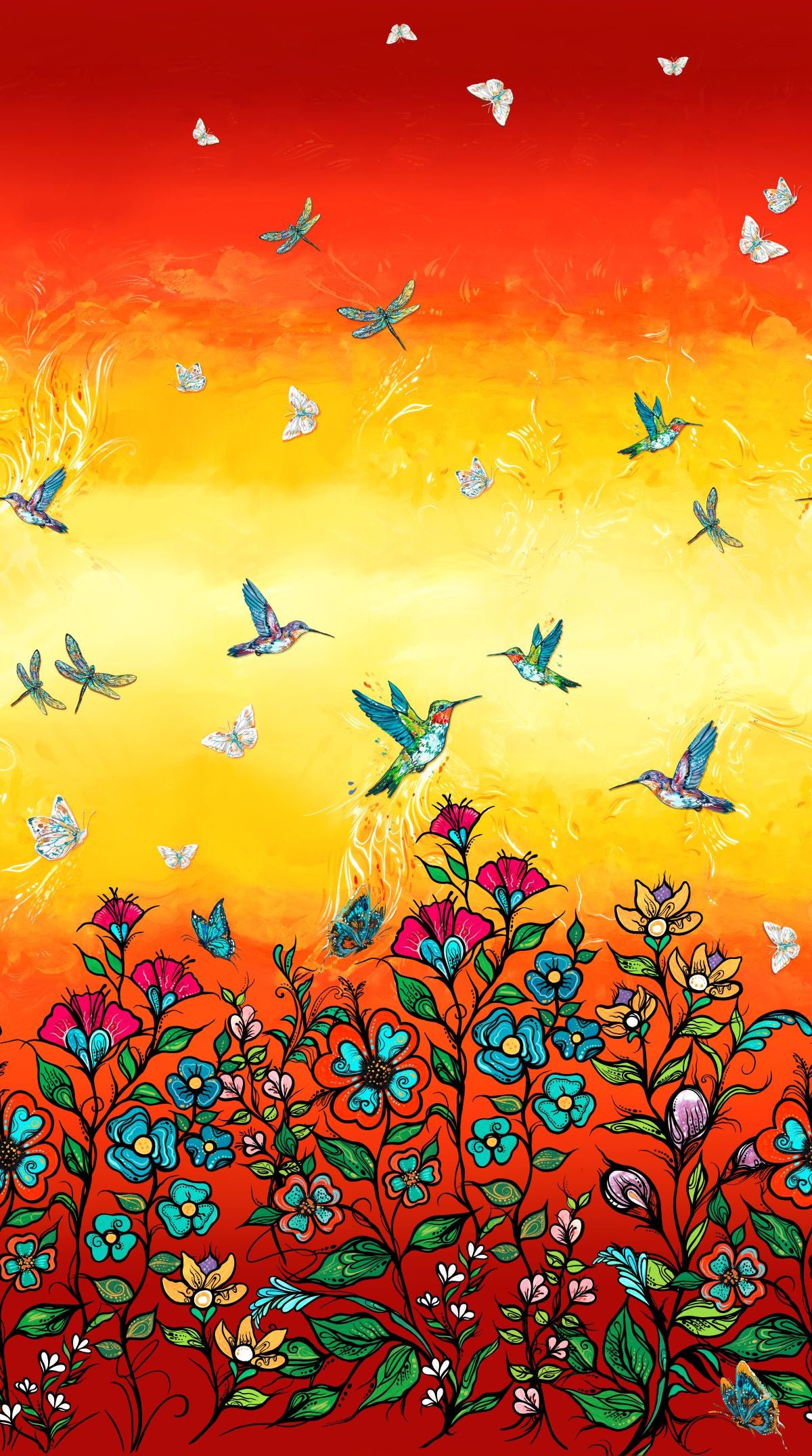 Tranquility_by_Carla_Joseph CAJ-00010D-Orange Indigenous fabrics by Itex Designs