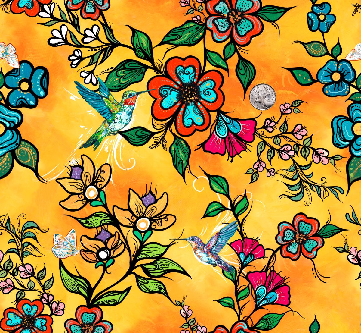 Tranquility_by_Carla_Joseph CAJ-00011D-Orange Indigenous fabrics by Itex Designs