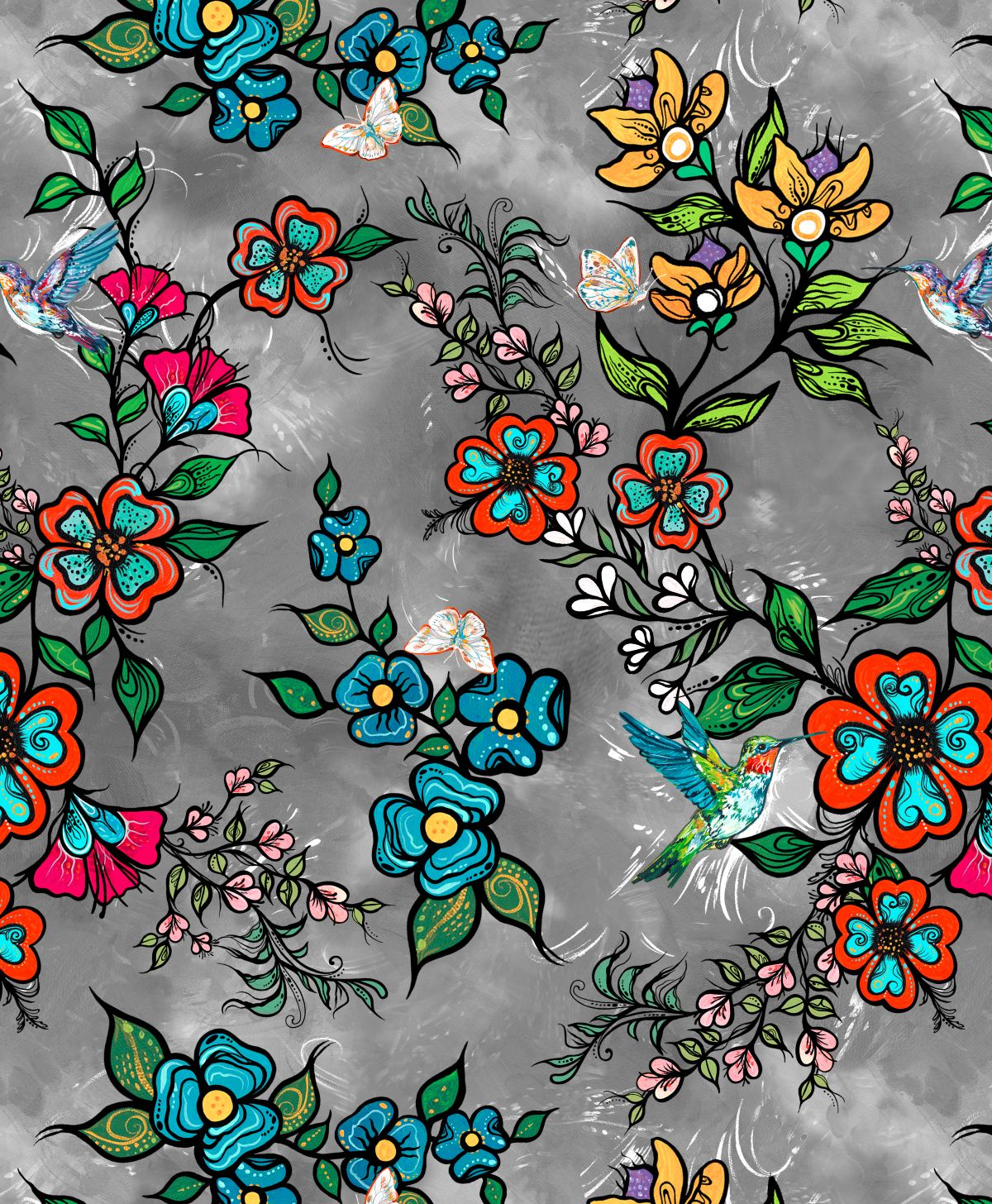 Tranquility_by_Carla_Joseph CAJ-00011S-Grey Indigenous fabrics by Itex Designs