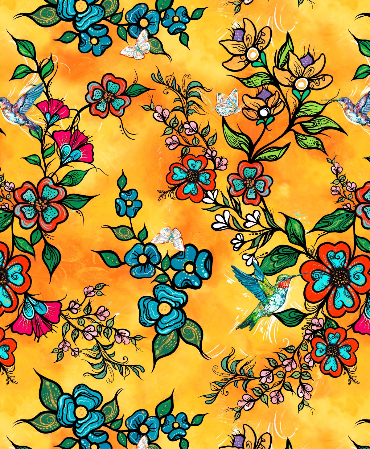 Tranquility_by_Carla_Joseph CAJ-00011S-Orange Indigenous fabrics by Itex Designs