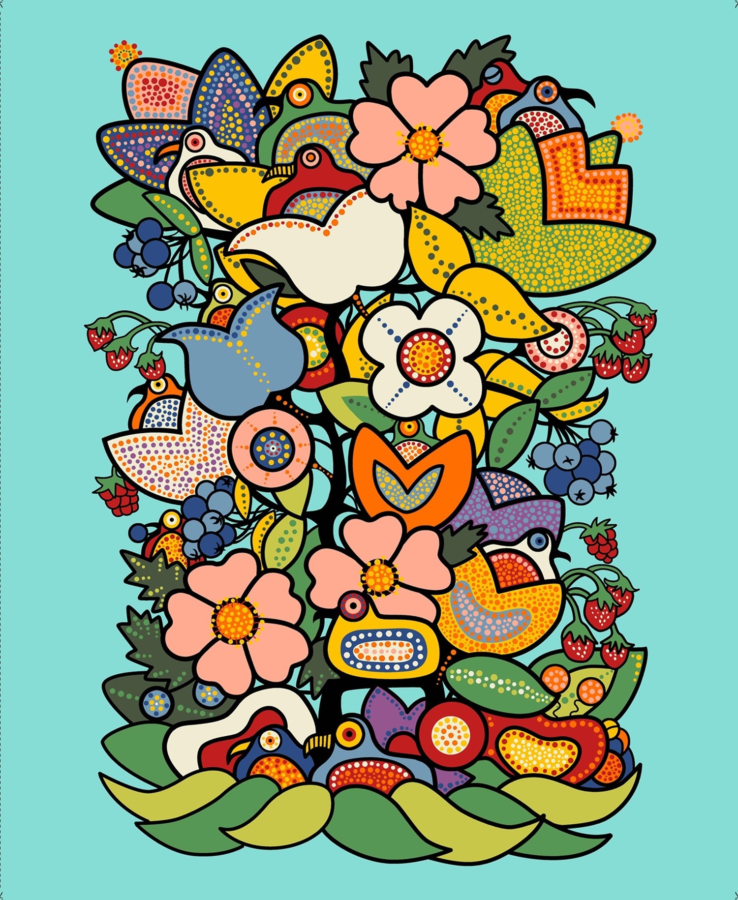 Tree_of_Life_by_Donna_the_Strange DTS-0001P-Mint Indigenous fabrics by Itex Designs