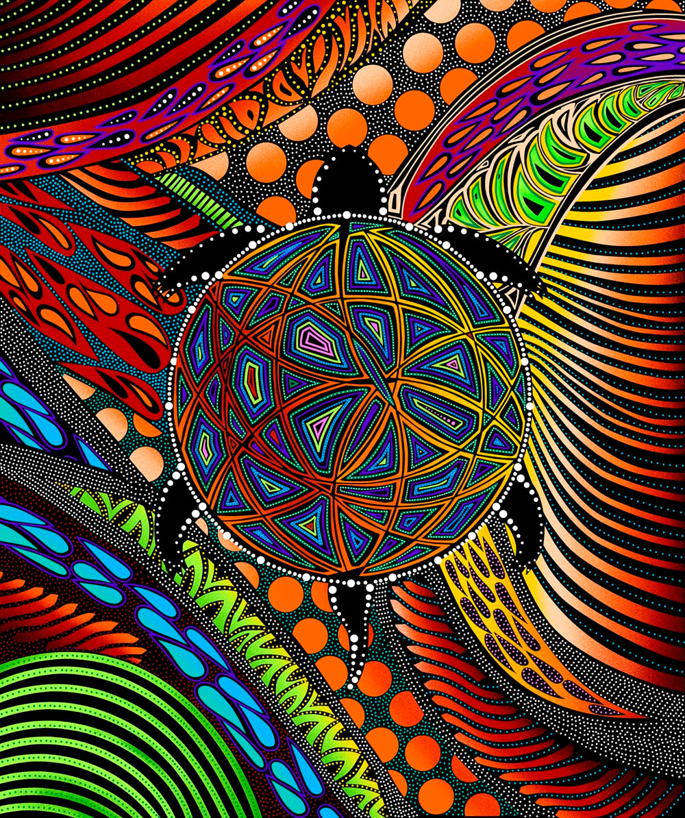 Turtle_by_Betty_Albert BA-00010MP-Multi Indigenous fabrics by Itex Designs