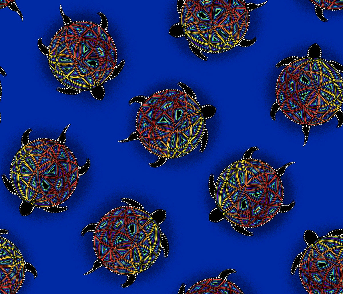 Turtle_by_Betty_Albert BA-00012M-Royal Indigenous fabrics by Itex Designs