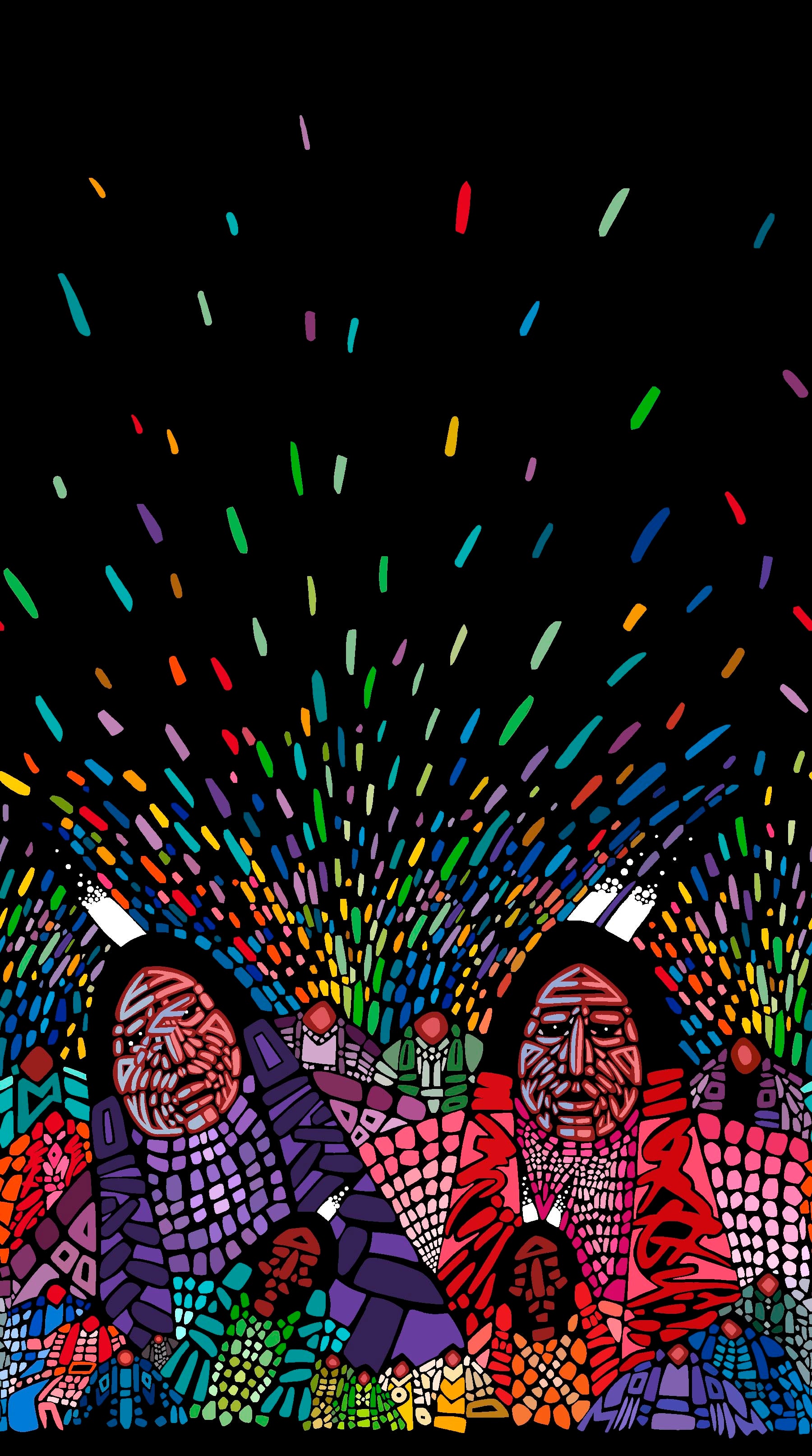 Wisdom,_An_Elder_Couple_by_Jerry_Whitehead JW-0002D-Black Indigenous fabrics by Itex Designs