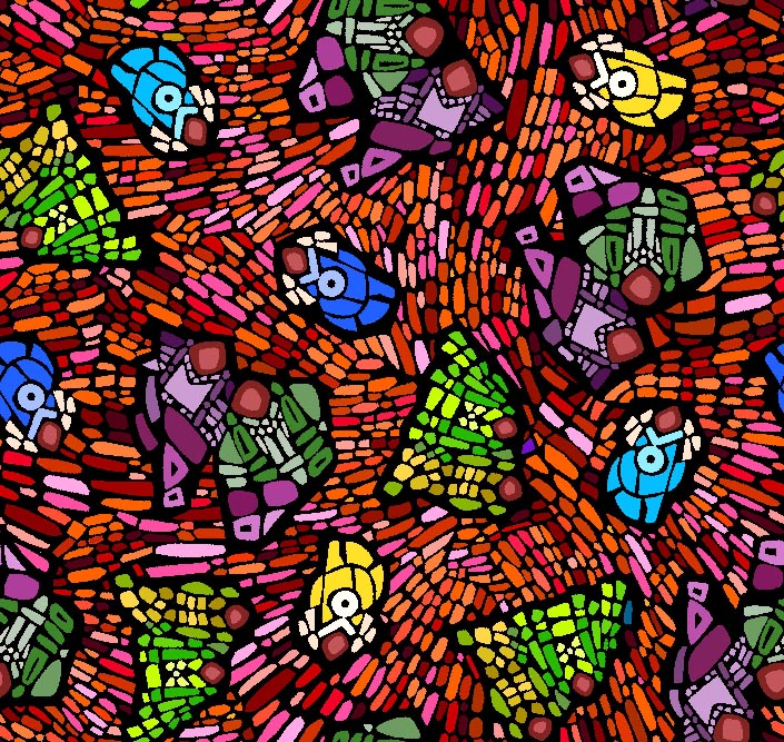 Wisdom,_An_Elder_Couple_by_Jerry_Whitehead JW-0003D-Orange Indigenous fabrics by Itex Designs