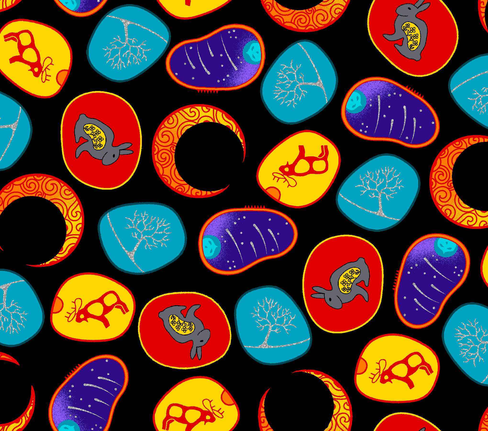 Wolf_by_Loretta_Gould_ LG-0004M-BLACK Indigenous fabrics by Itex Designs