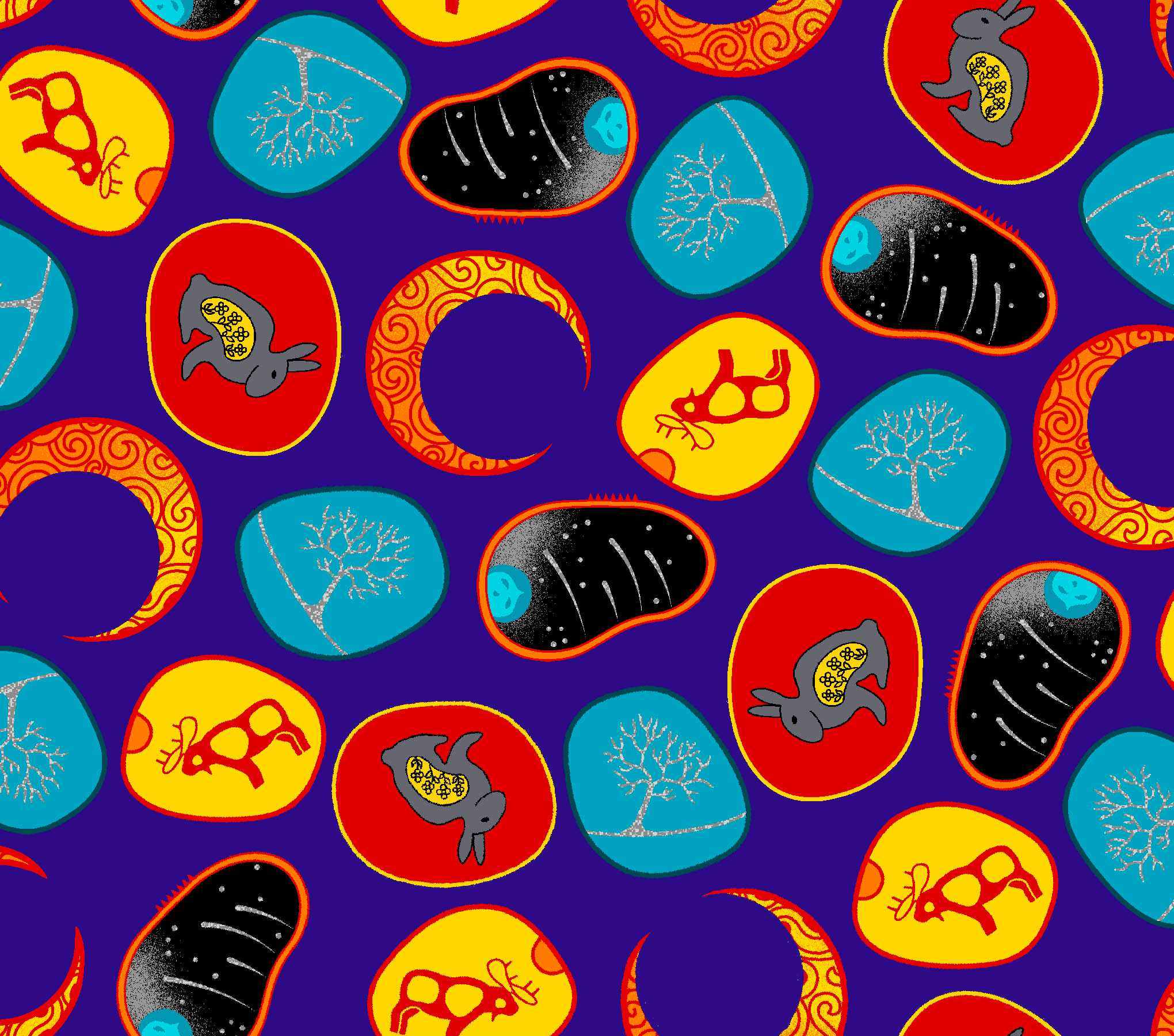 Wolf_by_Loretta_Gould_ LG-0004M-PURPLE Indigenous fabrics by Itex Designs