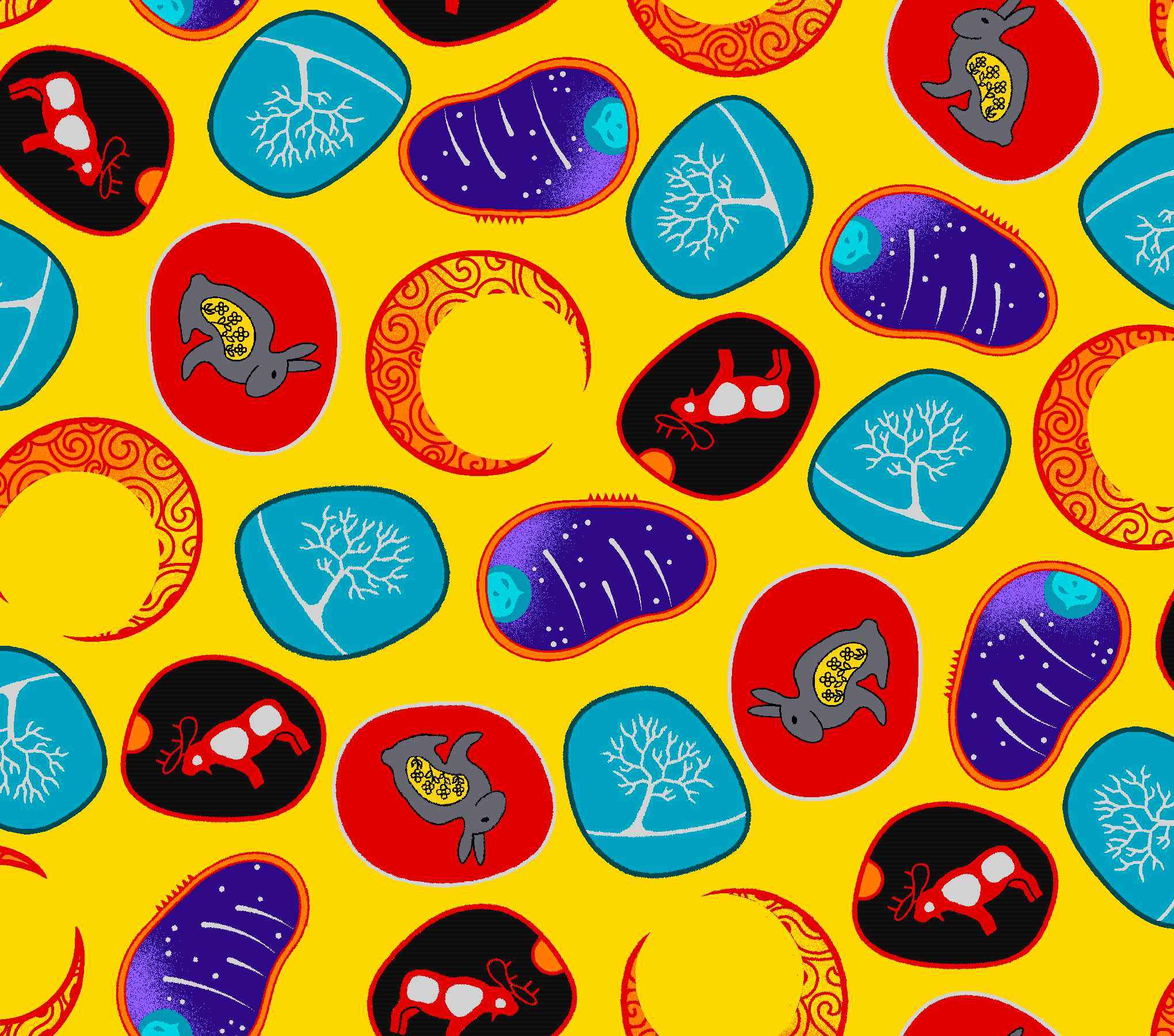 Wolf_by_Loretta_Gould_ LG-0004M-YELLOW Indigenous fabrics by Itex Designs