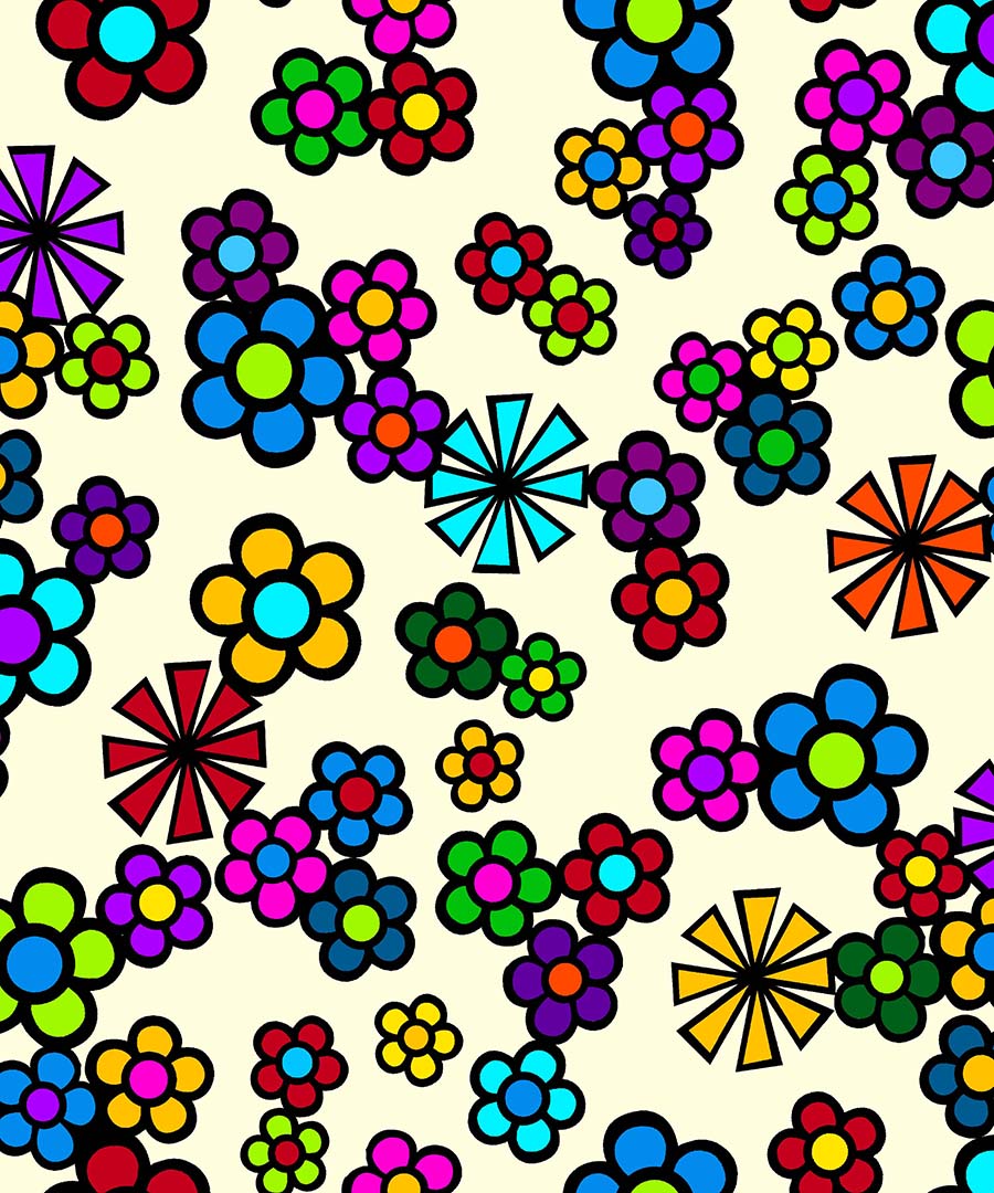 Yellowquill_Floral_by_Kevin_Peeace KP-0004-Cream Indigenous fabrics by Itex Designs