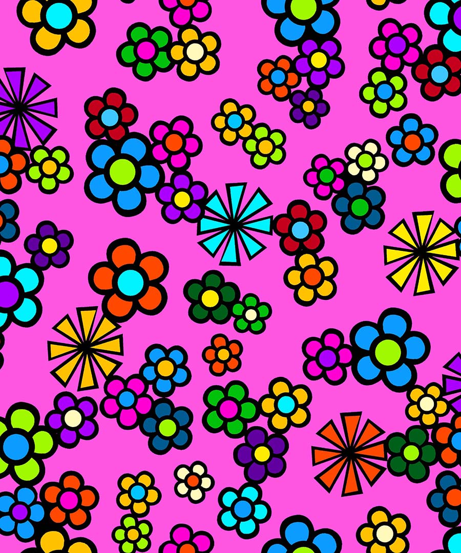 Yellowquill_Floral_by_Kevin_Peeace KP-0004-Pink Indigenous fabrics by Itex Designs