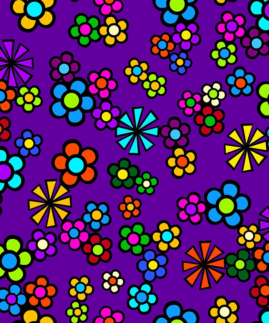 Yellowquill_Floral_by_Kevin_Peeace KP-0004-Purple Indigenous fabrics by Itex Designs