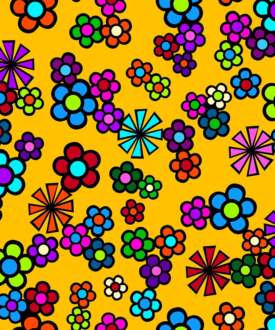 Yellowquill_Floral_by_Kevin_Peeace KP-0004-Yellow Indigenous fabrics by Itex Designs